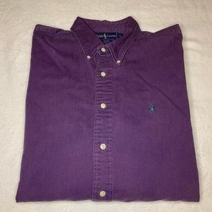 Polo Ralph Lauren Blaire Cotton Long Sleeve Purple Shirt Small Pony Country XL